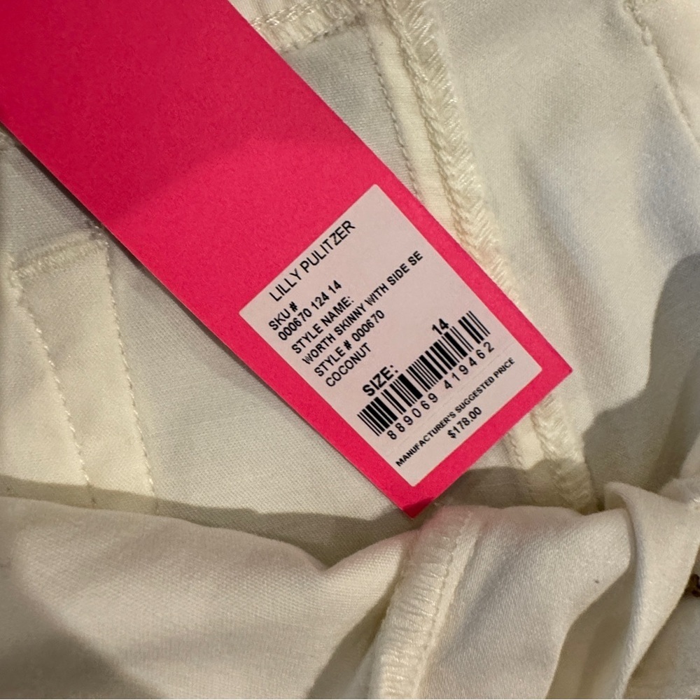 Lilly Pulitzer Worth Skinny Pants with Side Stripe Detail Size 14 - Picture 7 of 8